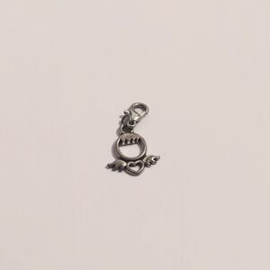 Silver Heart with Wings Bracelet‎ Charm